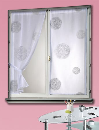 NATURIALES Vitrage 5 mondes - Blanc - 80x160cm