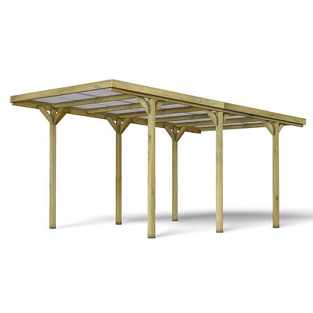 Carport bois 1 voiture Jean - 14,2 m²