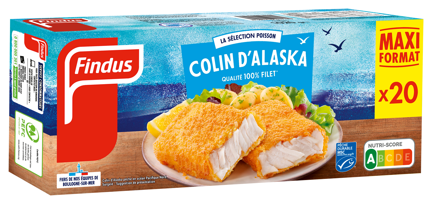  PANES DE COLIN D'ALASKA SURGELES FINDUS code EAN 3599740007297 