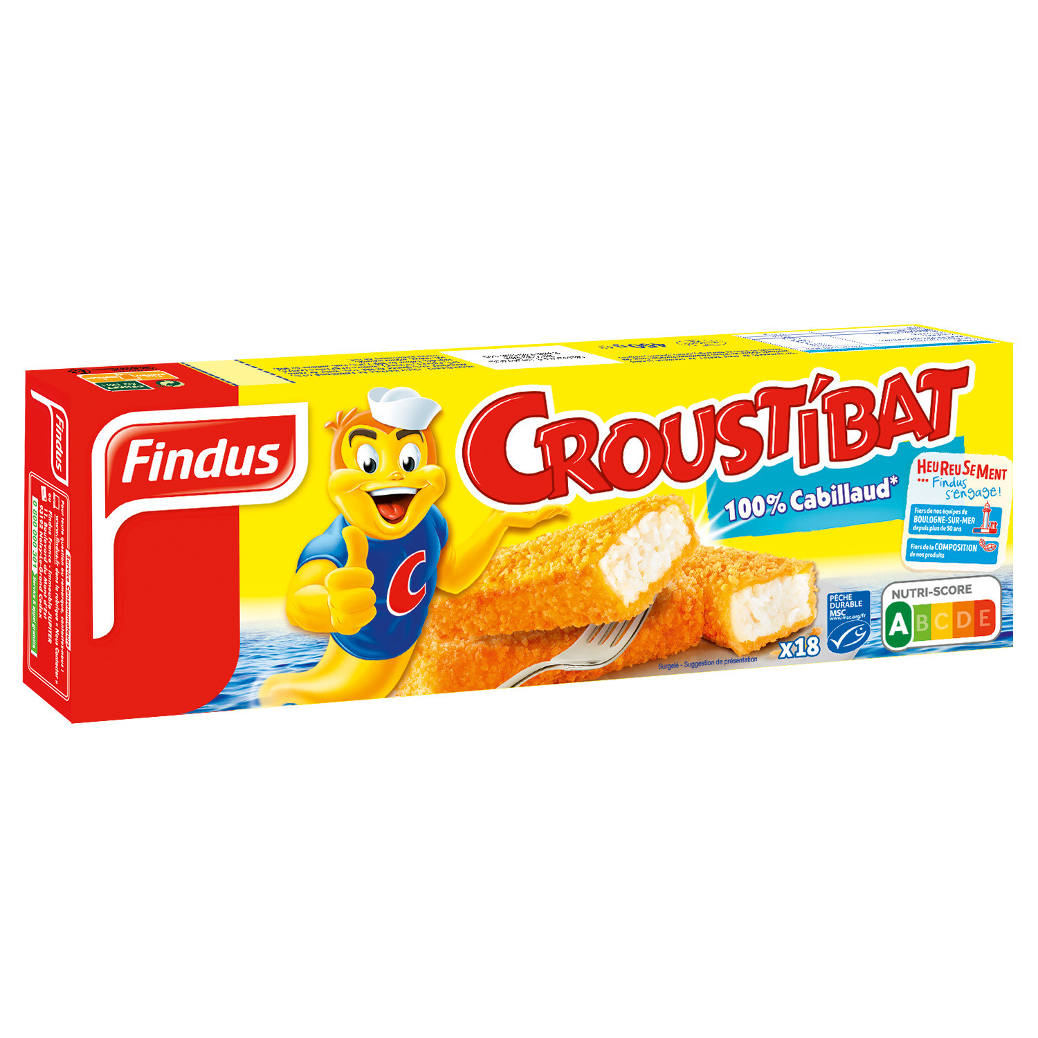 Bâtonnés panés Croustibat cabillaud FINDUS