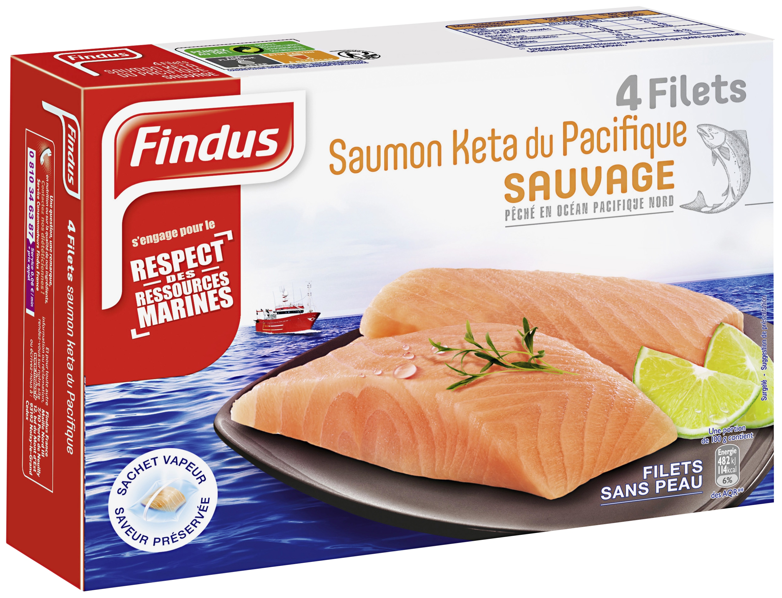 Filets de saumon Keta surgelés Findus