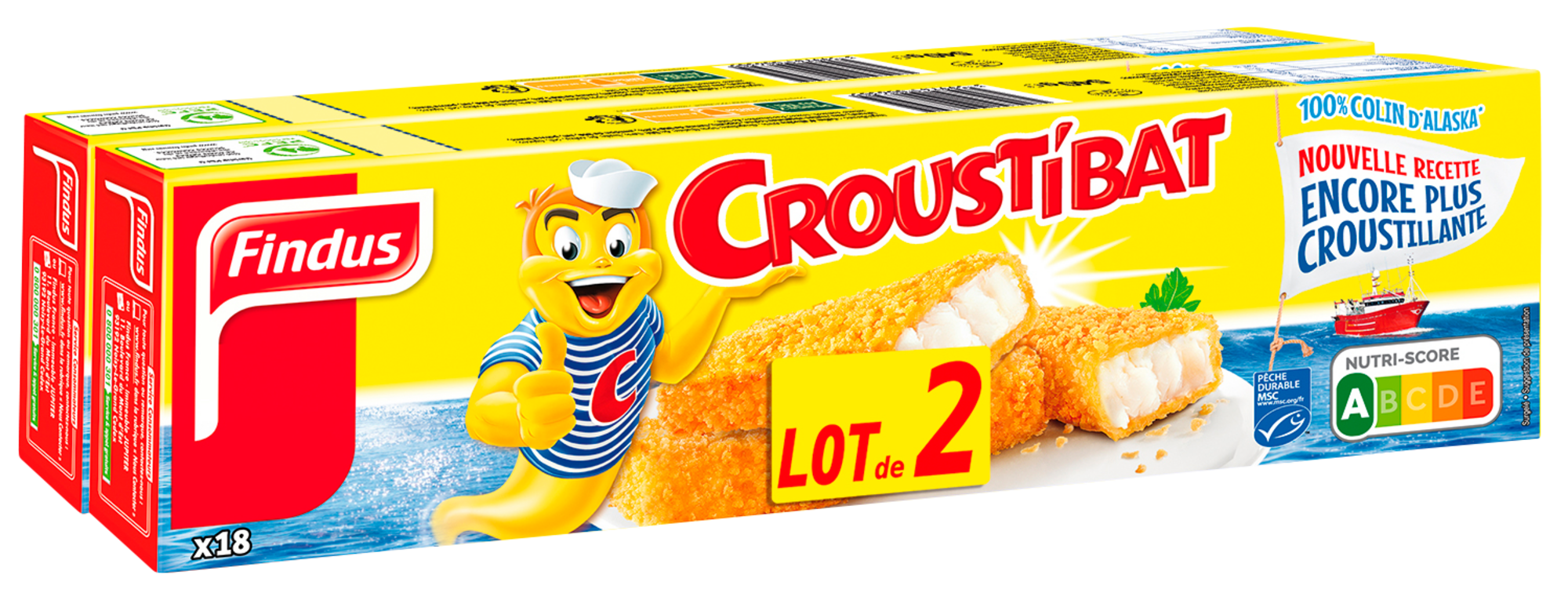 Lot 2X18 Croustibat MSC surgelés 3599741006596 FINDUS Lot 2X18 Croustibat MSC surgelés 3599741006596 FINDUS