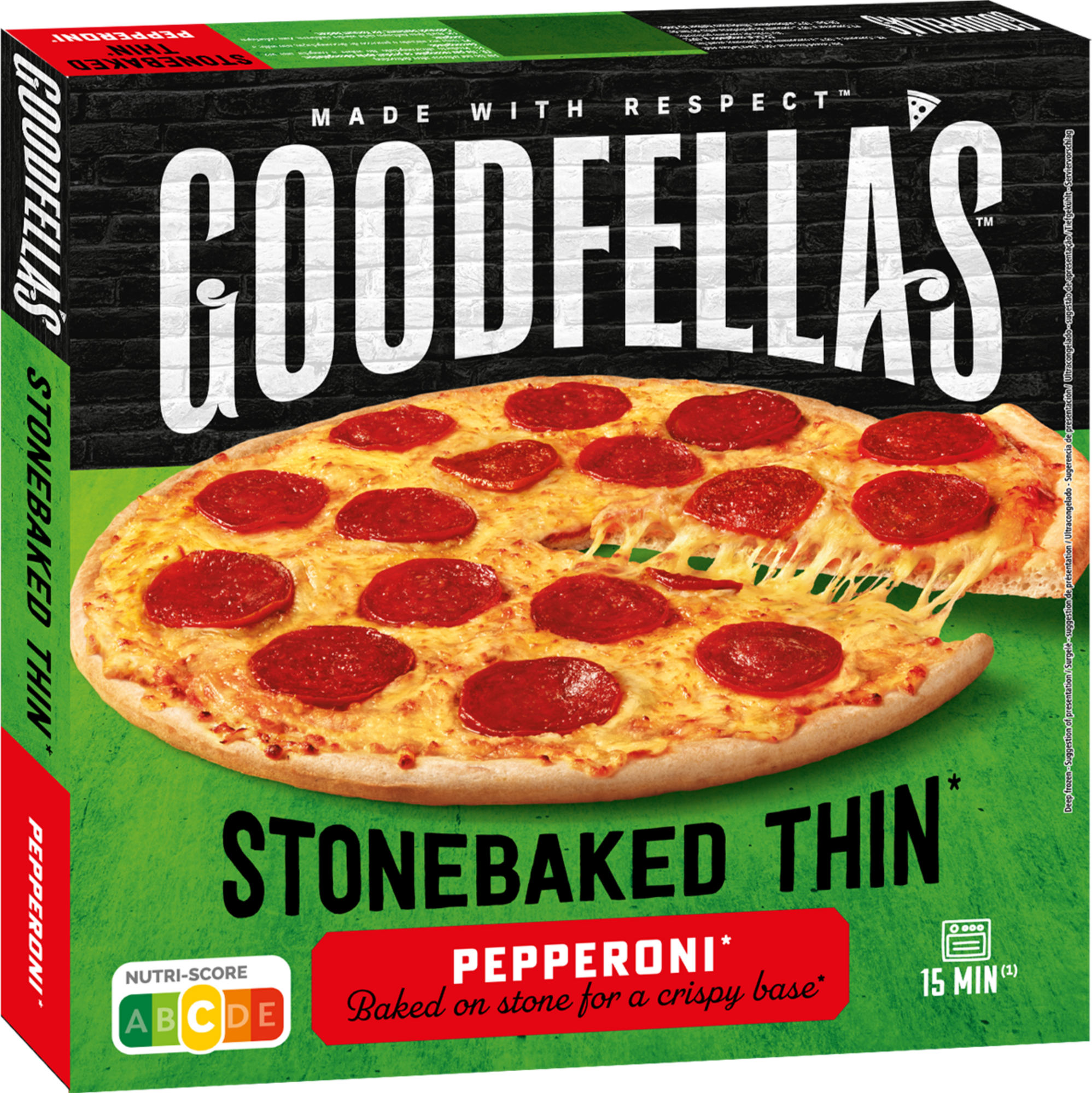 FINDUS FRANCE Pizza pepperoni surgelée
"GOODFELLAS" code EAN 3599741006961 