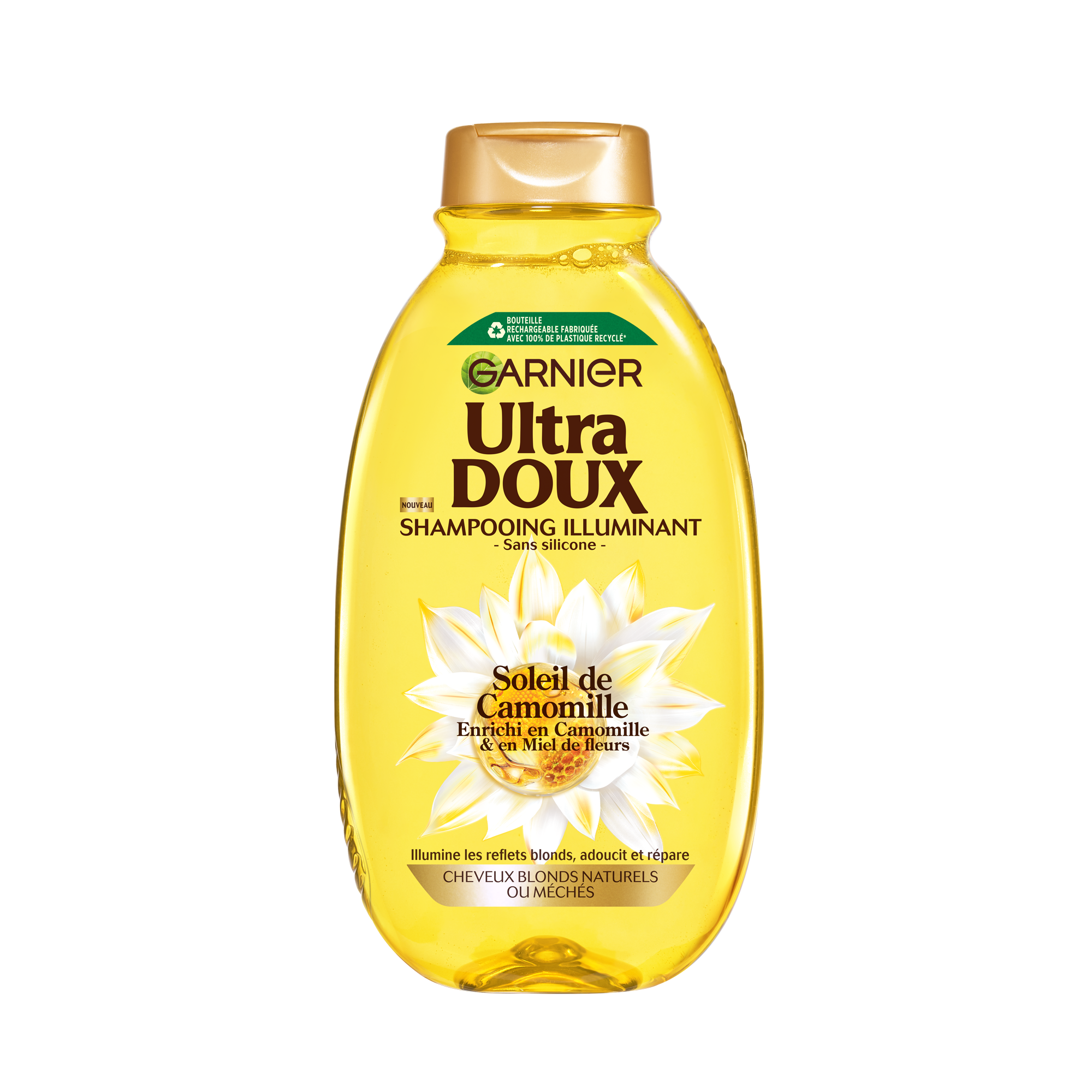 GARNIER SHAMPOOING ILLUMINANT ULTRA DOUX SOLEIL DE CAMOMILLE code EAN 3600542525657 