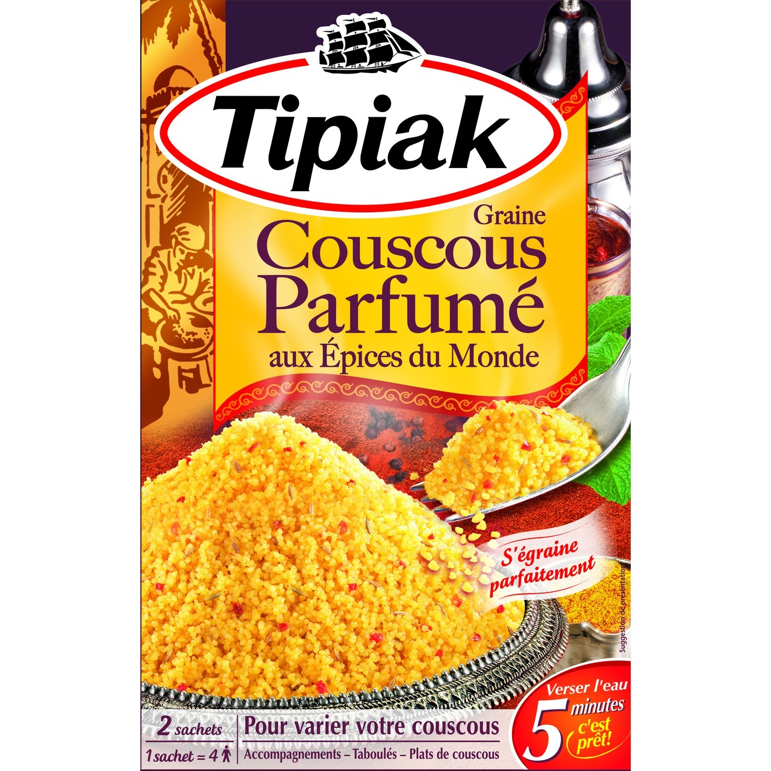 Couscous parfumé aux épices du monde TIPIAK