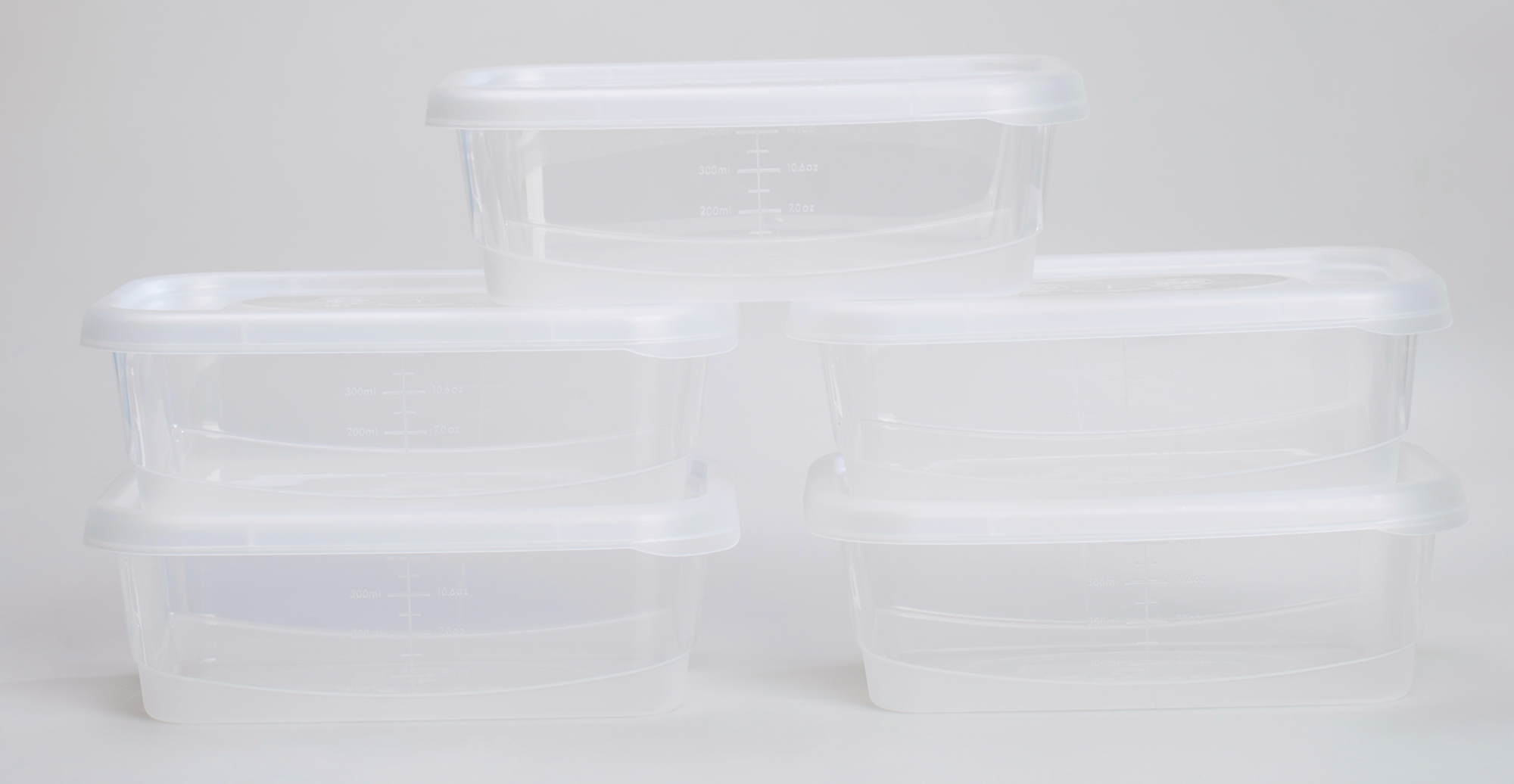 LOT DE 5 BOITES PLASTIQUES 0.6 L