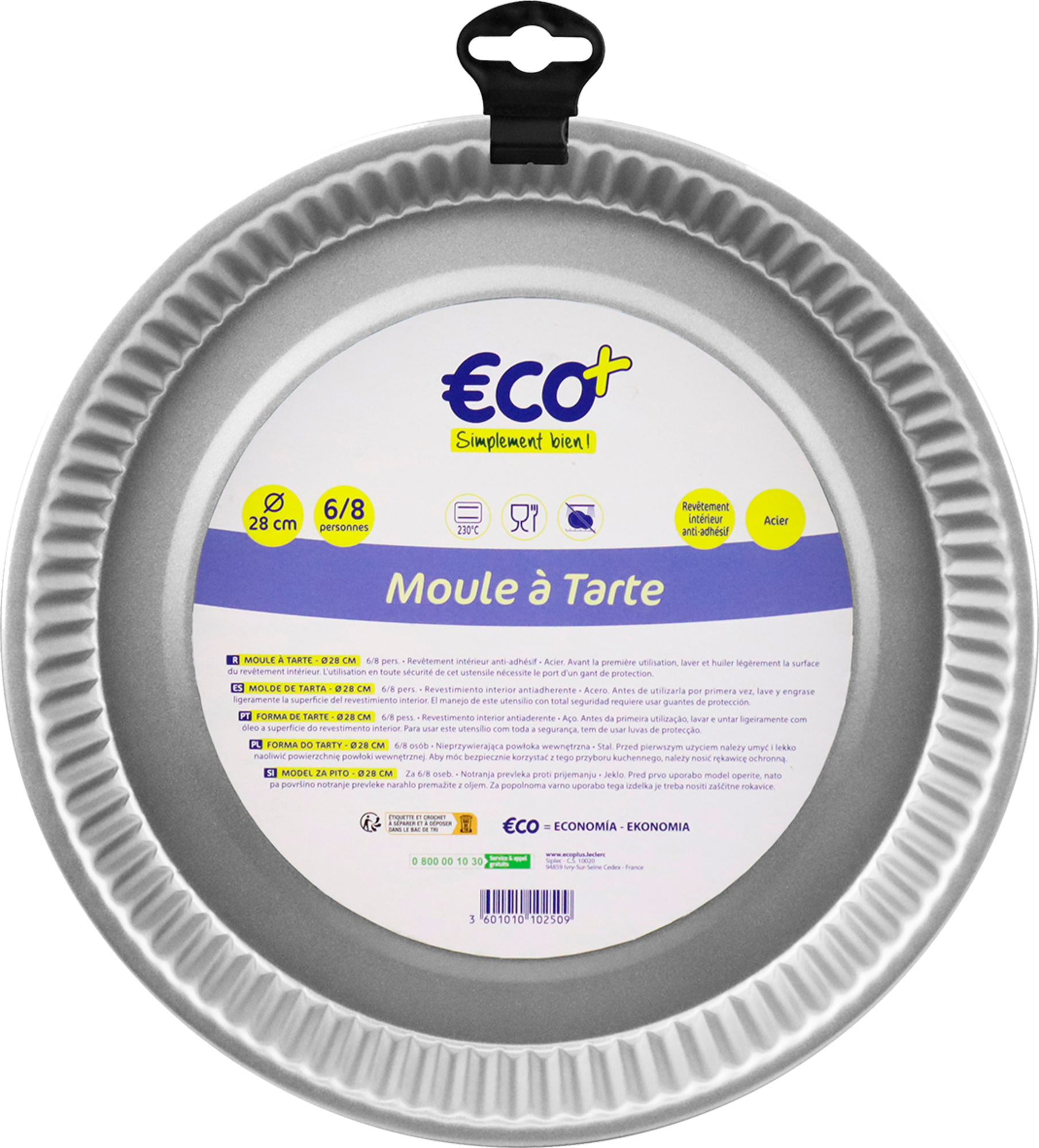 PLAT À TARTE 28 CM METAL ECO+ 3601010102509 ECO+