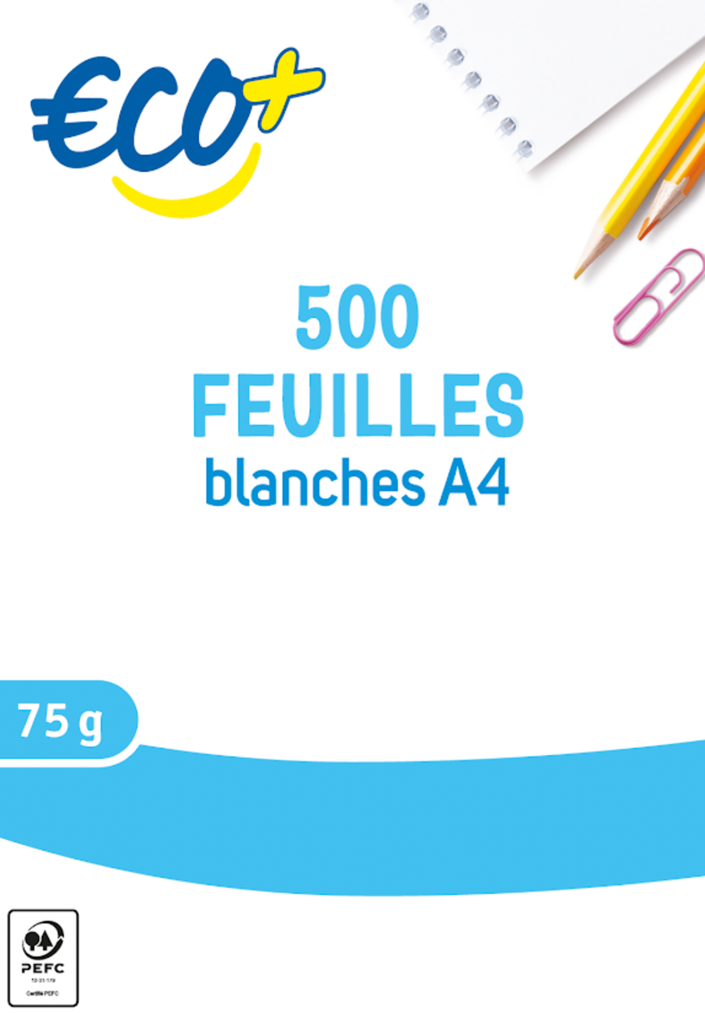 ECO+ RAMETTE 500 FEUILLES "ECO+" code EAN 3601010114564 
