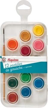 12 PASTILLES GOUACHE + 1 PINCEAU