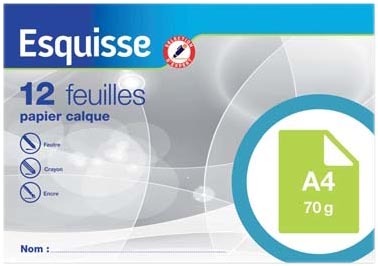 12 FEUILLES DE PAPIER CALQUE
