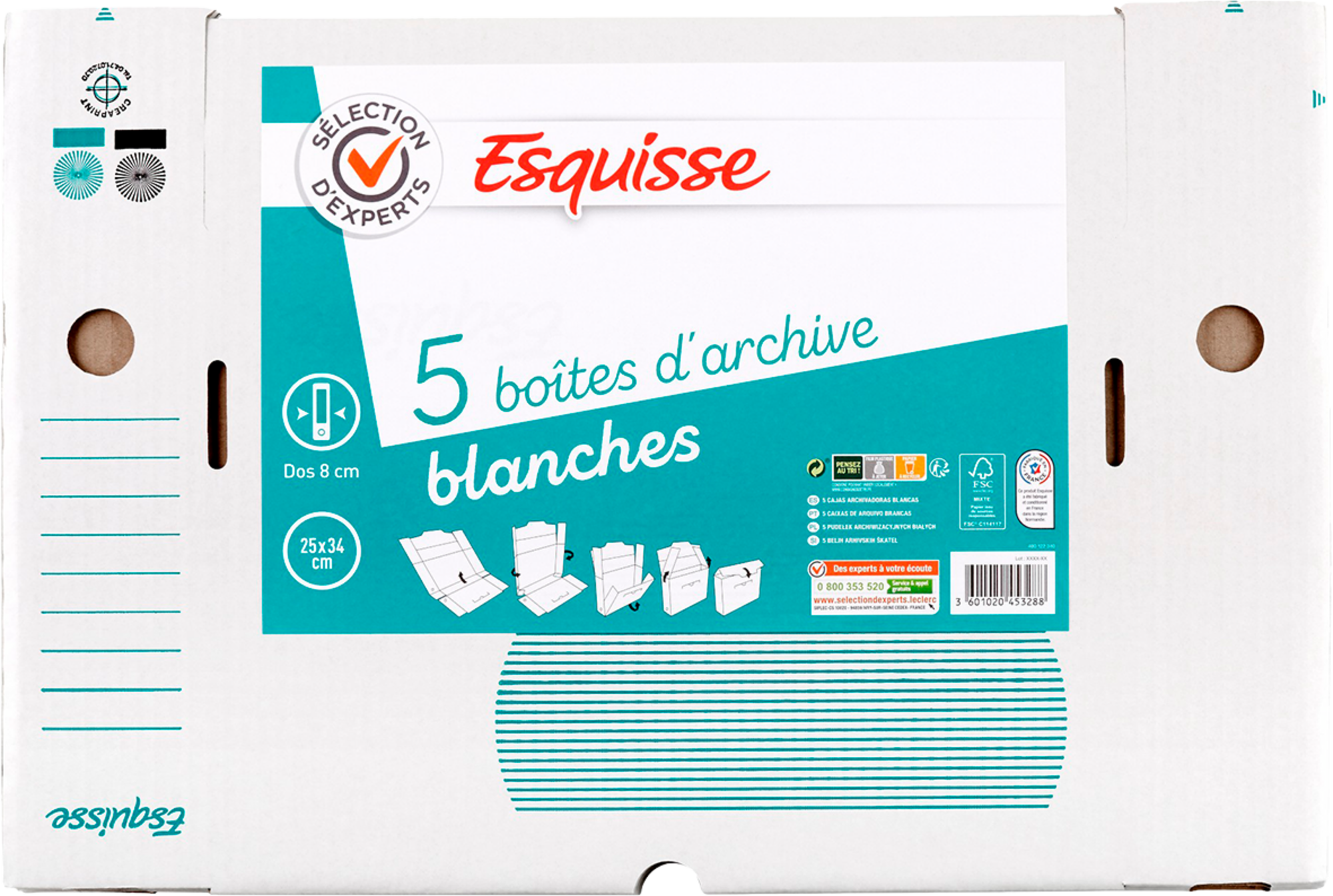 ESQUISSE Lot de 5 BOîTES d'ARCHIVES code EAN 3601020453288 
