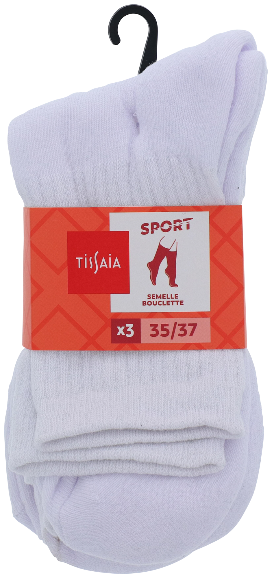TISSAIA LOT DE 3 PAIRES DE CHAUSSETTES DE SPORT HOMME OU FEMME
 code EAN 3601025016631 