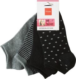 LOT DE 4 PAIRES ULTRA COURTES FEMME