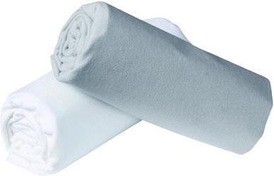 LOT DE 2 DRAPS HOUSSE LIT : 1 BLANC + 1 COULEUR