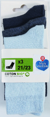 LOT DE 3 CHAUSSETTES OU SOCQUETTES BÉBÉ
