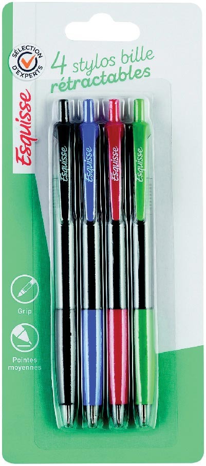 4 STYLOS BILLE RÉTRACTABLES