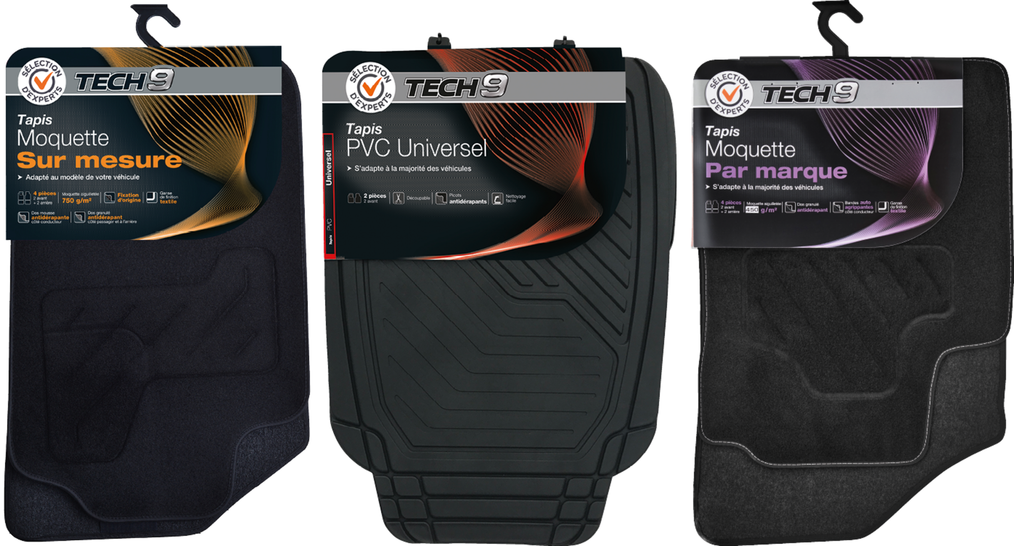 TECH9 SUR LES PRODUITS PRÉSENTS EN MAGASIN DE LA GAMME TAPIS AUTO "TECH9" code EAN 3601029891265 