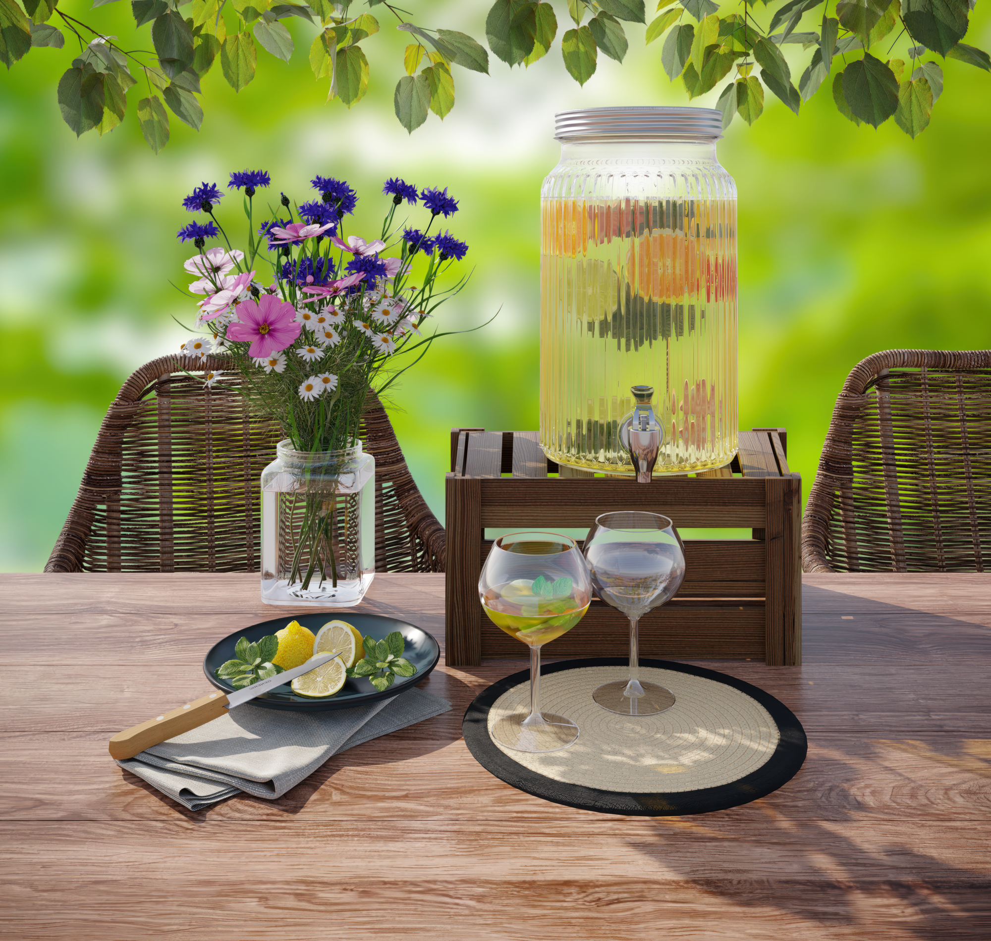 LOT DE 4 VERRES À PIED PISCINE 70 CL