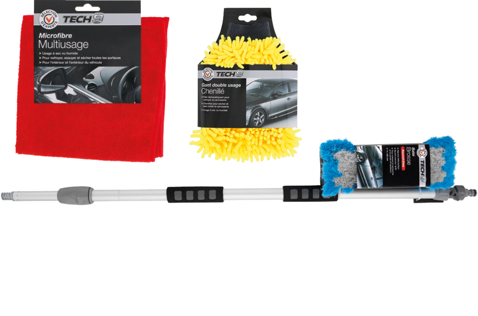 TECH9 SUR LES PRODUITS PRÉSENTS EN MAGASIN DE LA GAMME D'ACCESSOIRES DE LAVAGE "TECH9" code EAN 3601029968929 