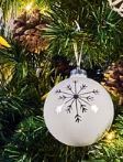 BOULE BLANCHE DÉCOR CERF OU FLOCON ARGENTÉ 3603312947703 (3603312947703)