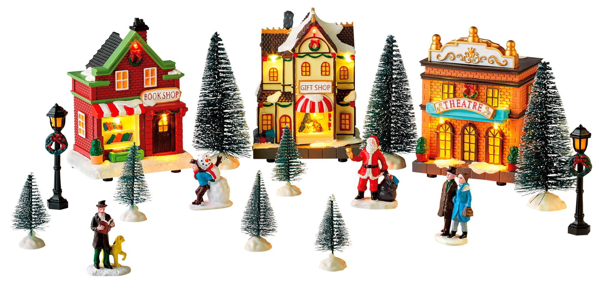 LOT DE 17 PIECES VILLAGE LUMINEUX