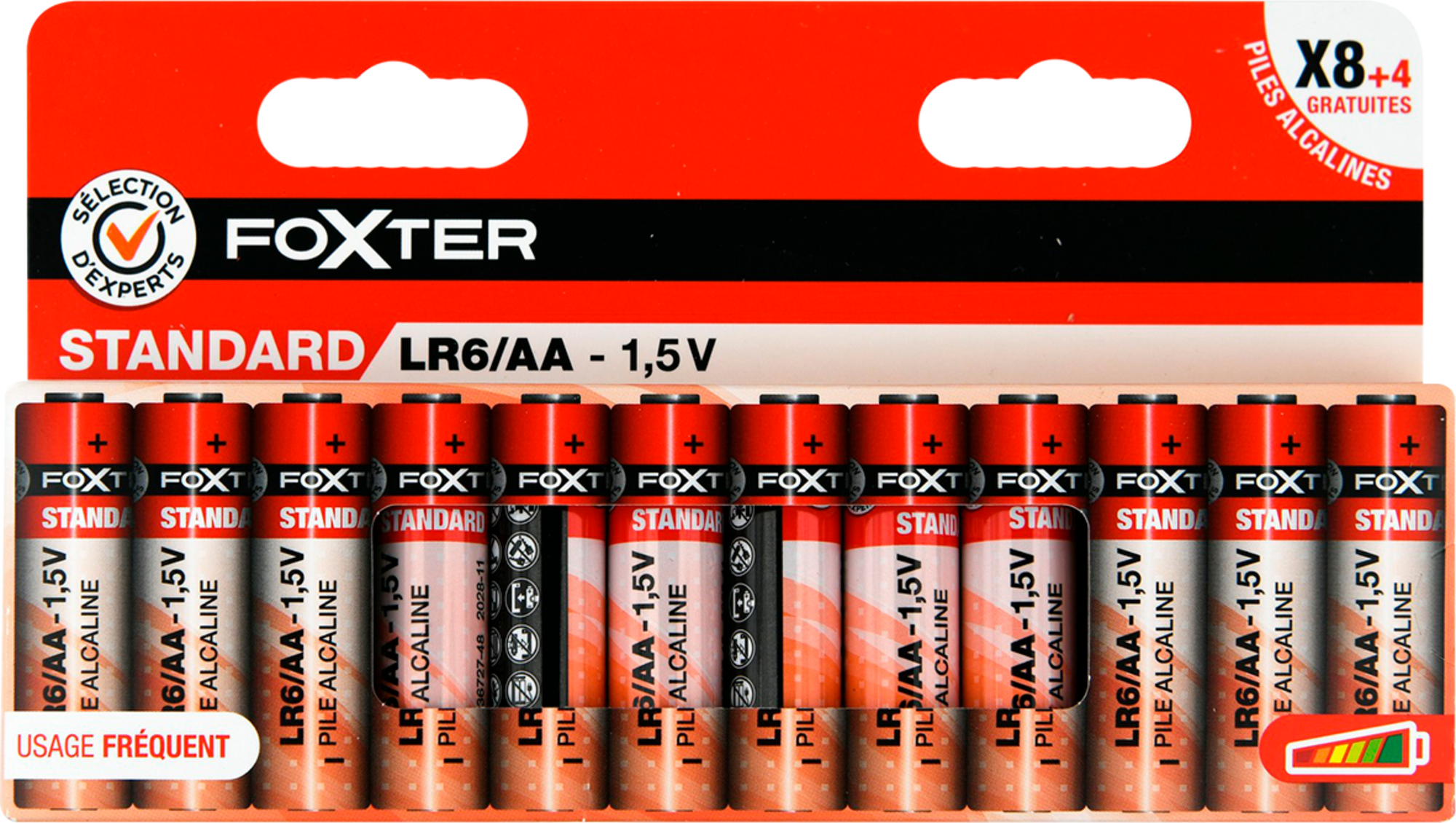 FOXTER PILES ALCALINES 8+4 GRATUITES code EAN 3603313228382 