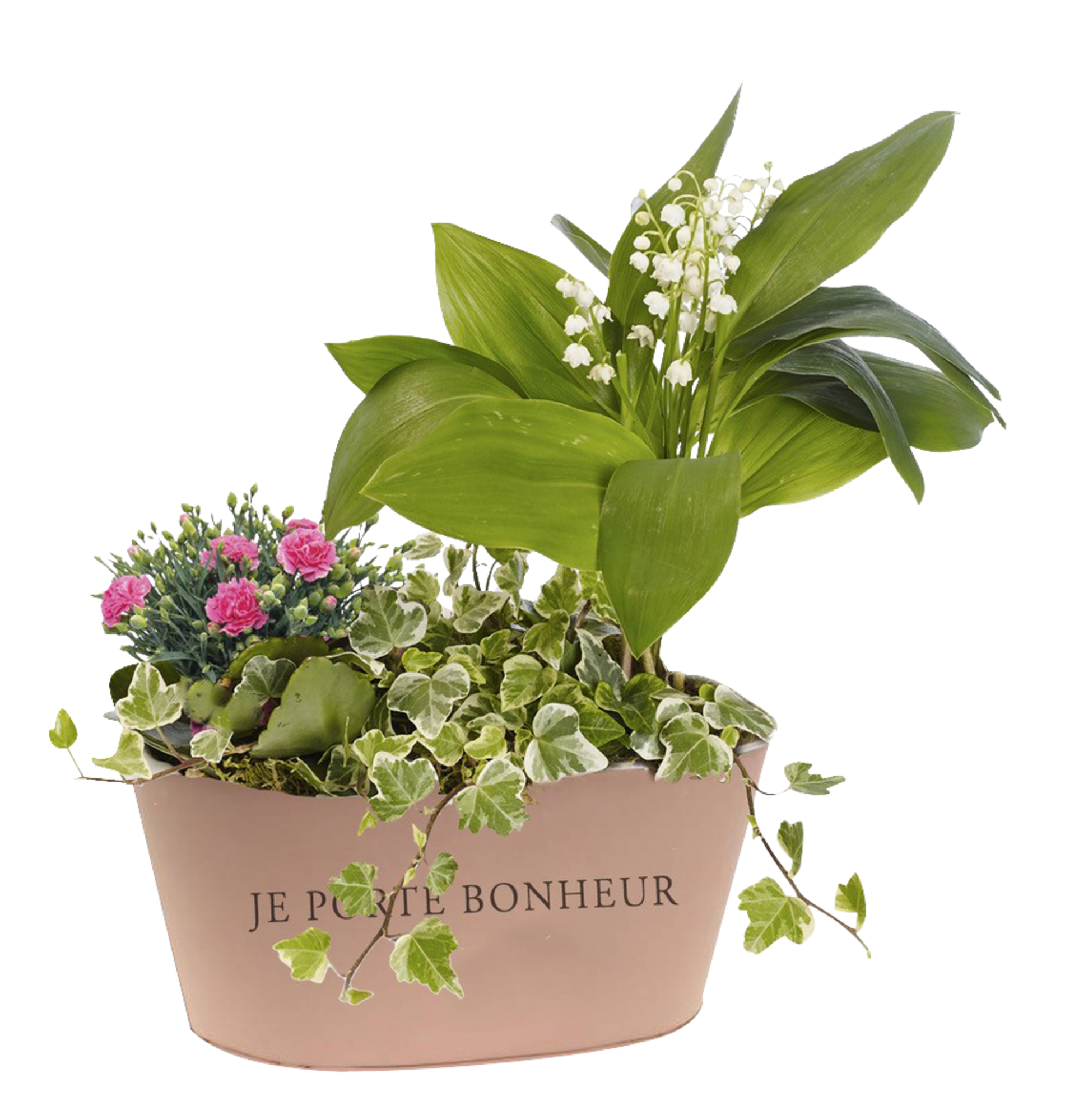  Composition en zinc avec 2 plantes & muguet des bois code EAN 3603380011559 