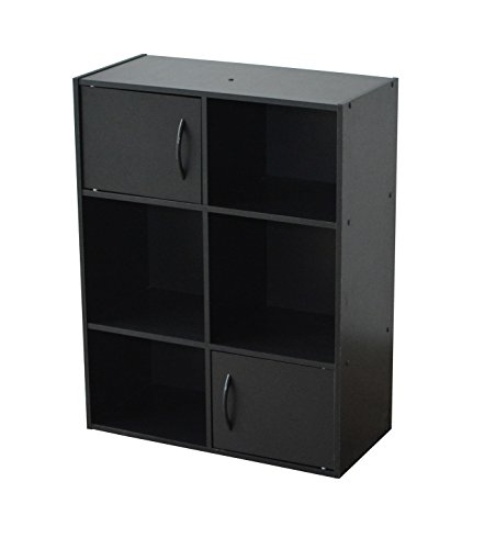 - 478159 - compo - meuble de rangement 6 cases + 2 portes - noir - 61,5 x 29,5 x 80 cm 3605094781599 Alsapan - 478159 - compo - meuble de rangement 6 cases + 2 portes - noir - 61,5 x 29,5 x 80 cm 3605094781599 Alsapan