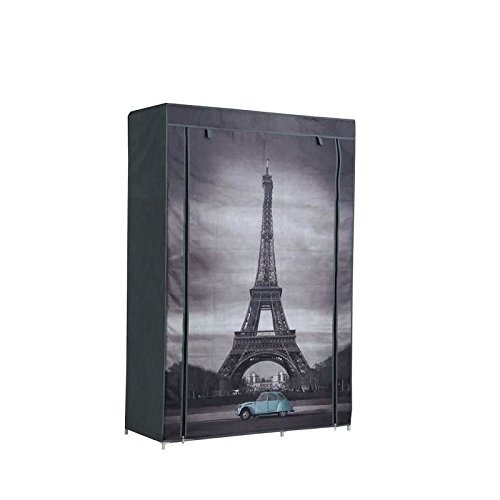 Armoire-penderie souple Nomade 50 en tissu noir...