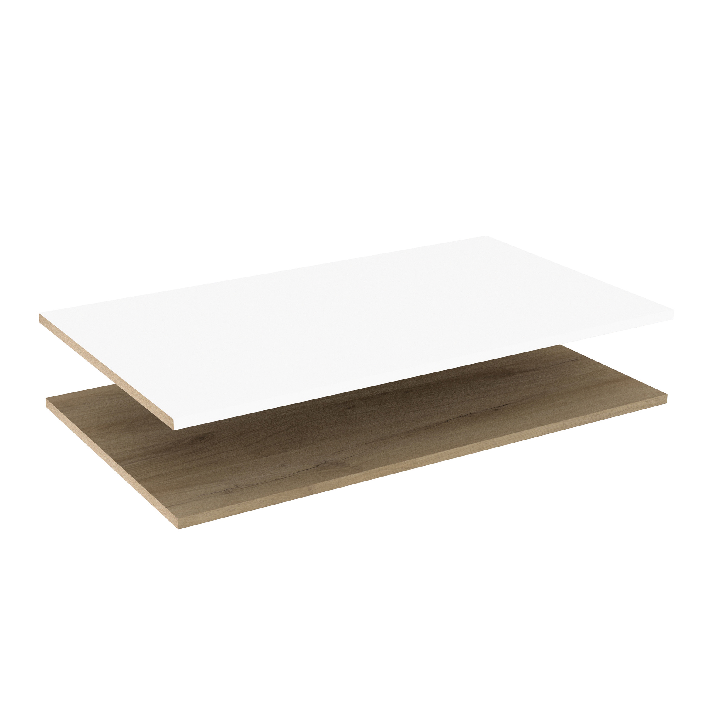 LOT 2 TABLETTES 100 CM BLANC/CHENE