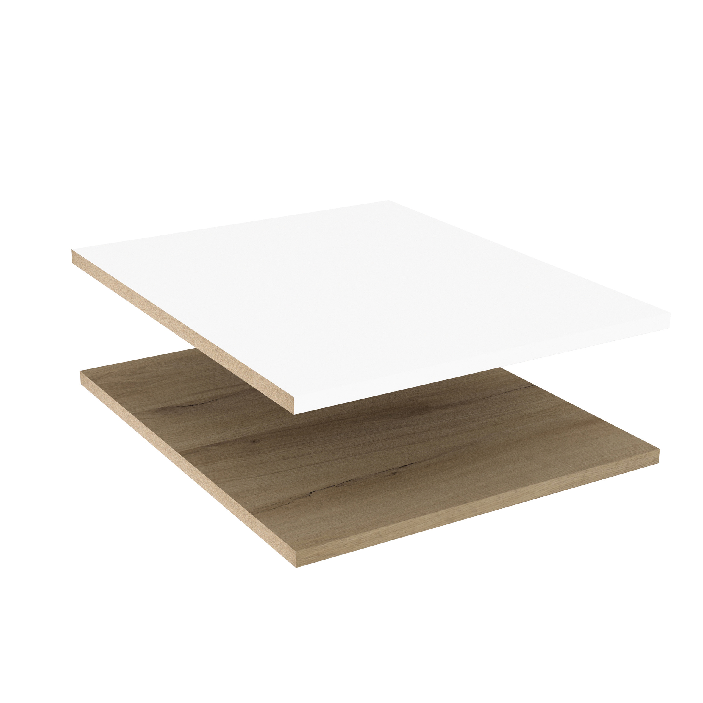 LOT 2 TABLETTES 50 CM RÉVERSIBLES BLANC/CHENE