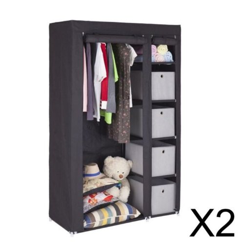 Générique 2 Penderies-dressing en métal et tissu refermable - Aucune code EAN 3606507446715 