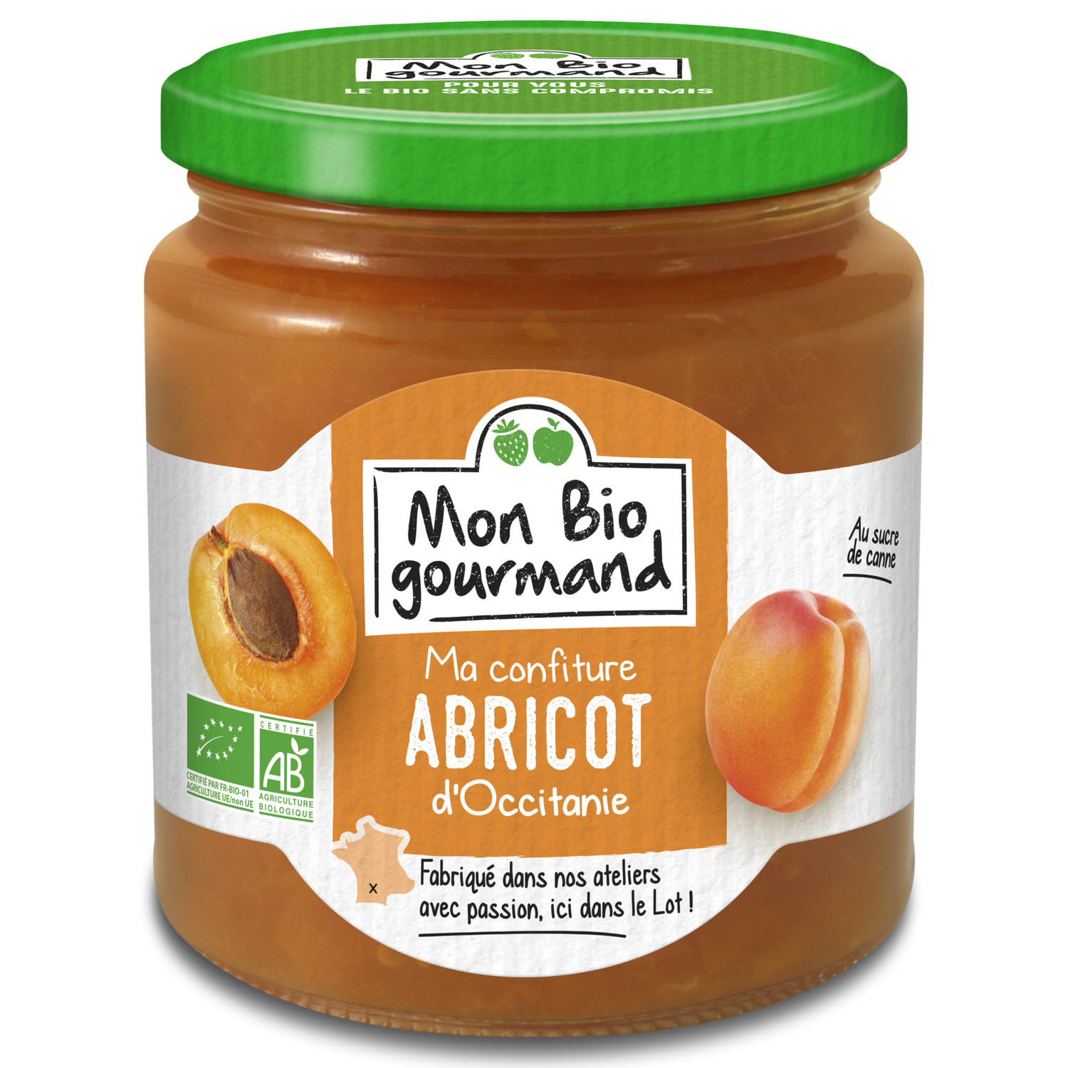 Confiture Bio d'abricot d'Occitanie MON BIO GOU...