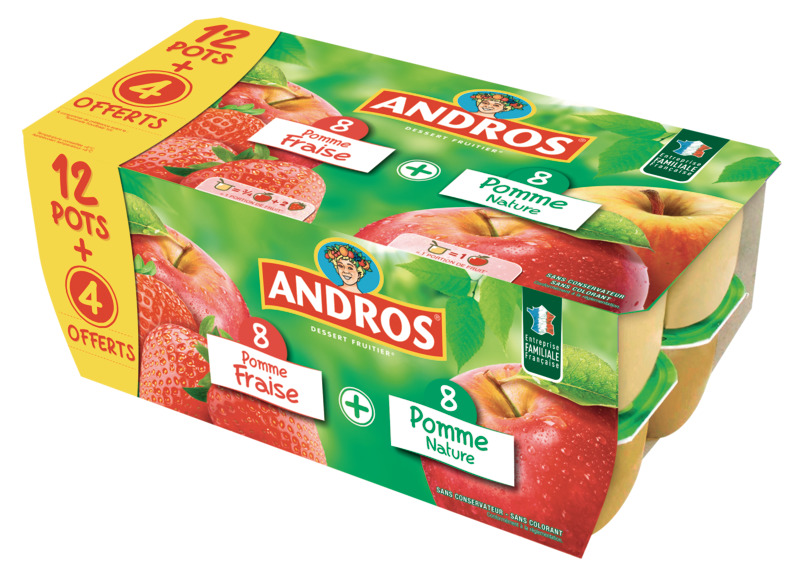 DESSERT FRUITÉ POMME/NATURE - POMME/FRAISE andros 3608580713432 andros DESSERT FRUITÉ POMME/NATURE - POMME/FRAISE andros 3608580713432 andros