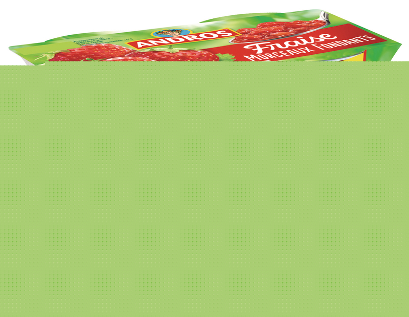 DESSERT FRUITE AVEC MORCEAUX  FRAISE ANDROS