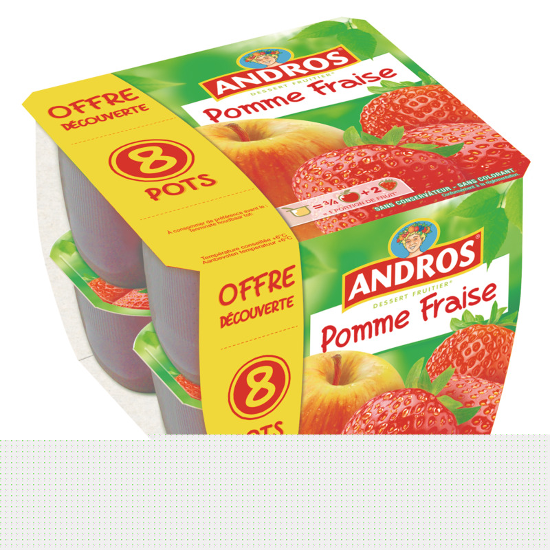 DESSERT FRUITÉ  POMME-FRAISE Andros