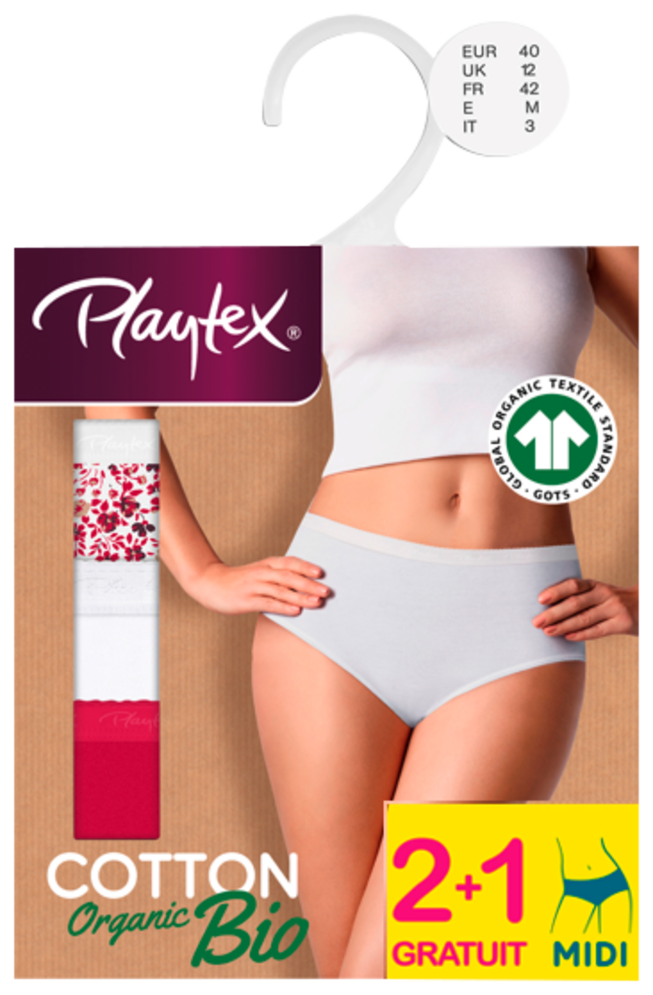 SLIP MIDI COTON BIO 2+1 OFFERT 