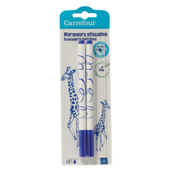 2 feutres effaçables pointe fine