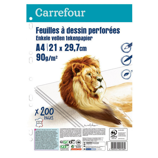 200 pages à dessin perforées 