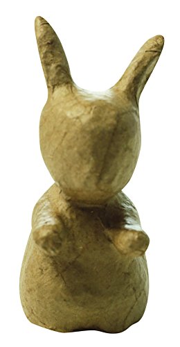 11 x 7 x 5 cm lapin, en papier mâché marron