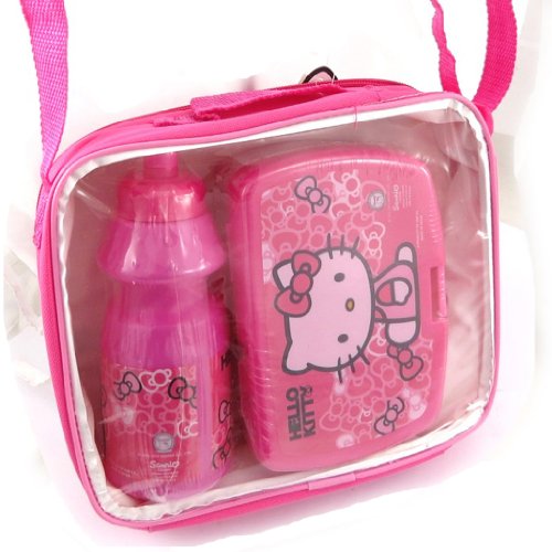 [k0764] - sac à goûter garni 'hello kitty' rose