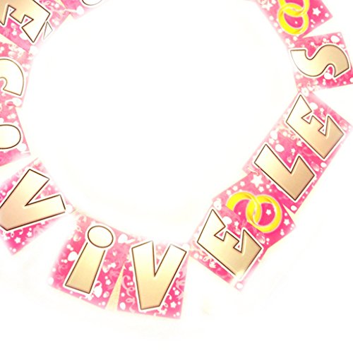 [l4815] - banderole 'vive les mariés' rose doré...