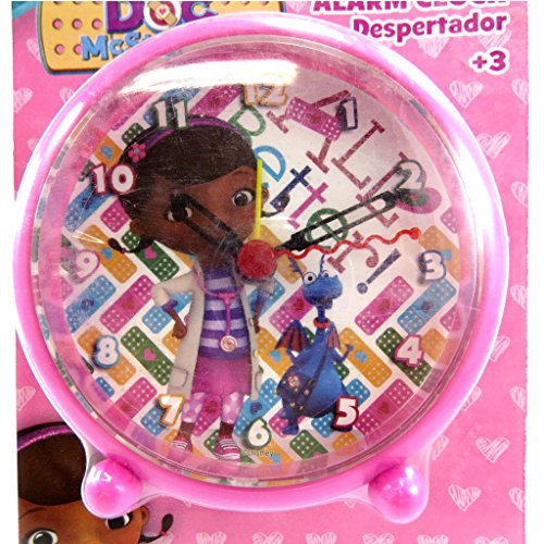 [l6529] - réveil fille 'docteur la peluche' rose