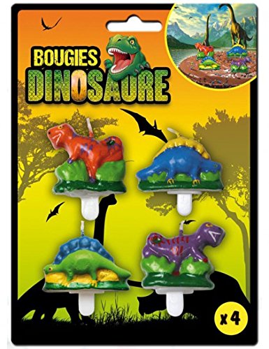 Bougies anniversaire dinosaures (x4)