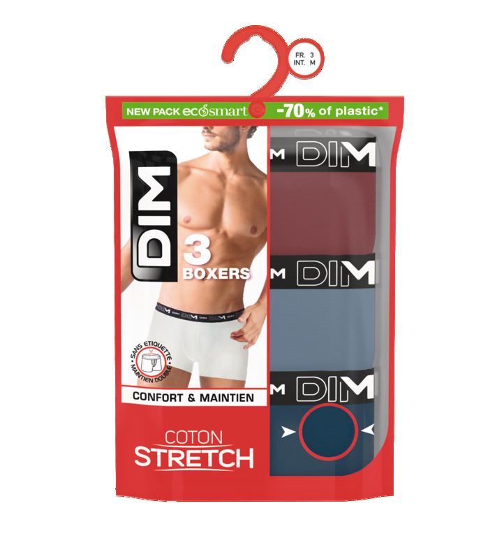 3 BOXERS COTON STRETCH DIM