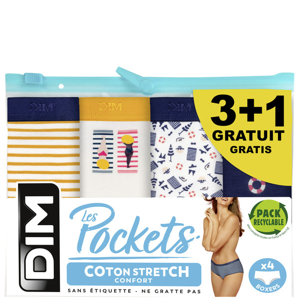 Slip ou Boxer Pockets Cotons 3+1