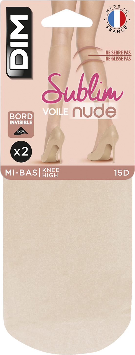  LOT DE 2 MI-BAS OU SOCQUETTES SUBLIM VOILE NUDE DIM code EAN 3610862635653 