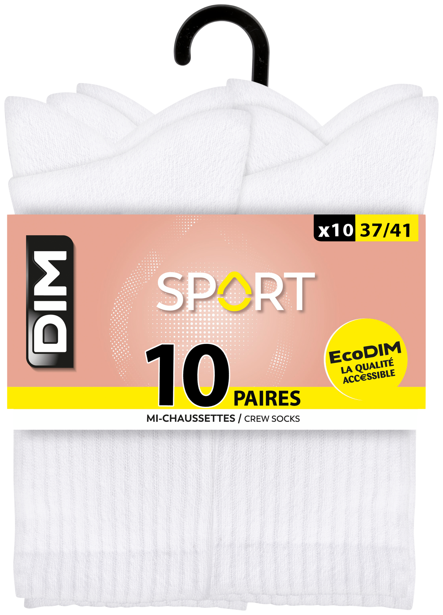 DIM LOT DE 10  PAIRES DE CHAUSSETTES HOMME OU FEMME
 code EAN 3610863333954 