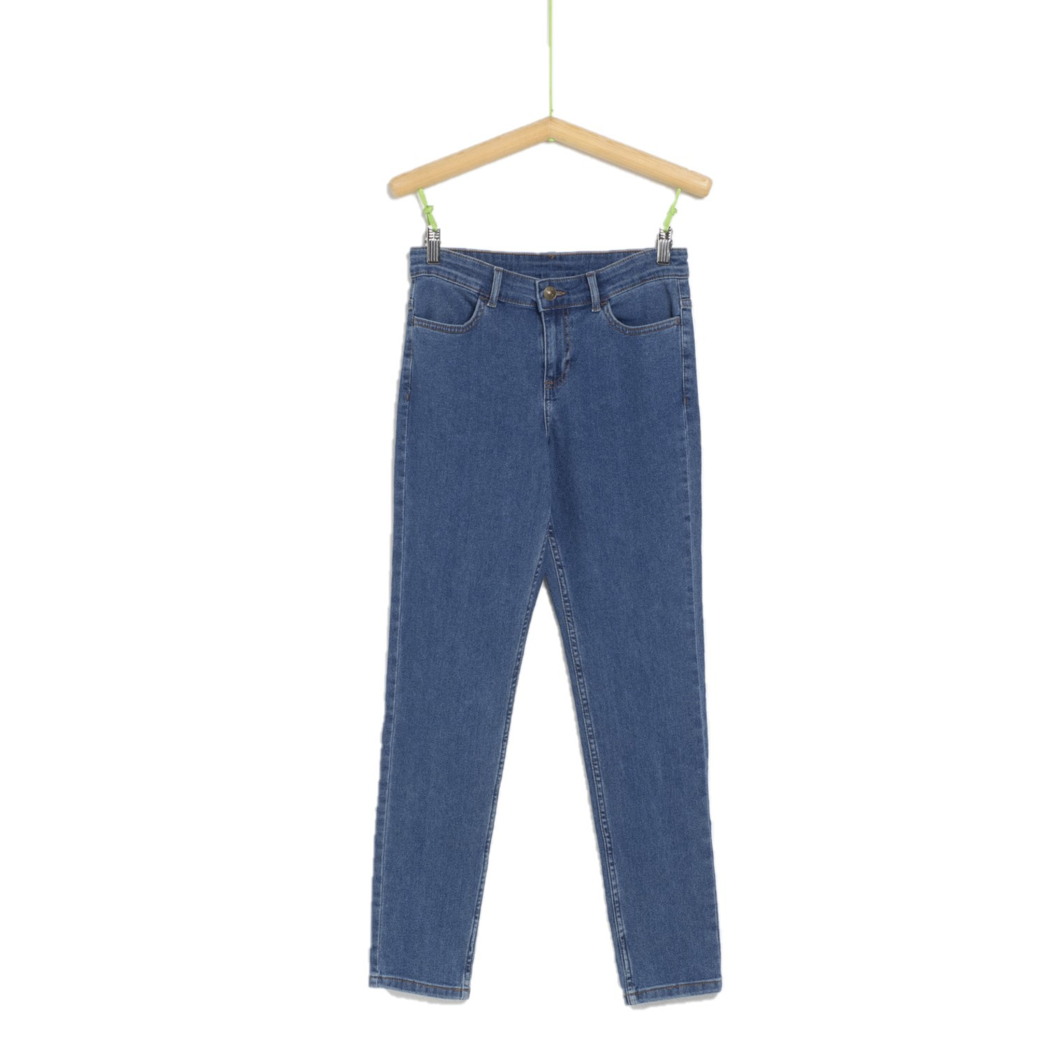 Jean femme bleu marine coupe droite T36 TEX BASIC