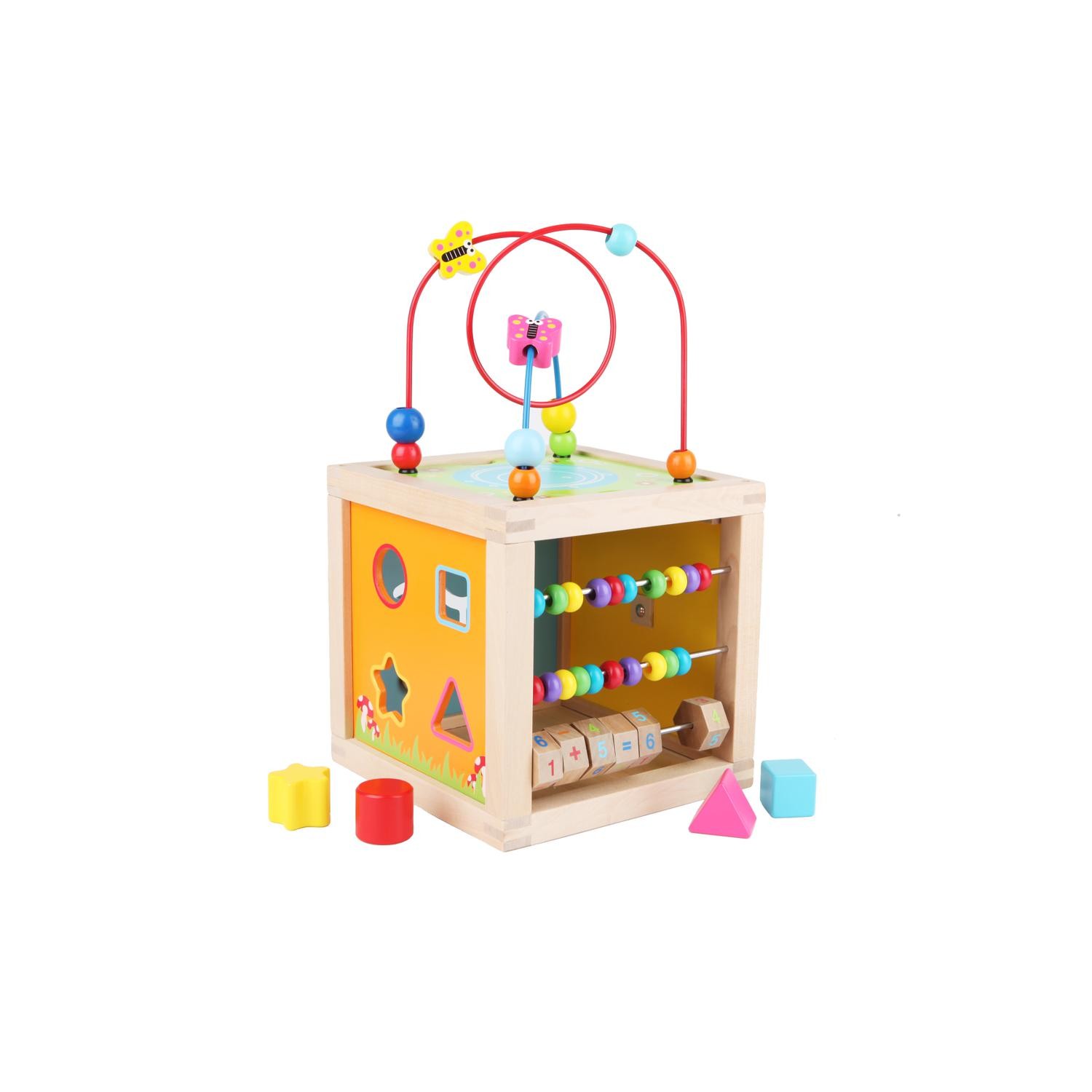 Jouet d'éveil cube multi-activités en bois BABY